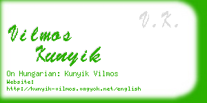 vilmos kunyik business card